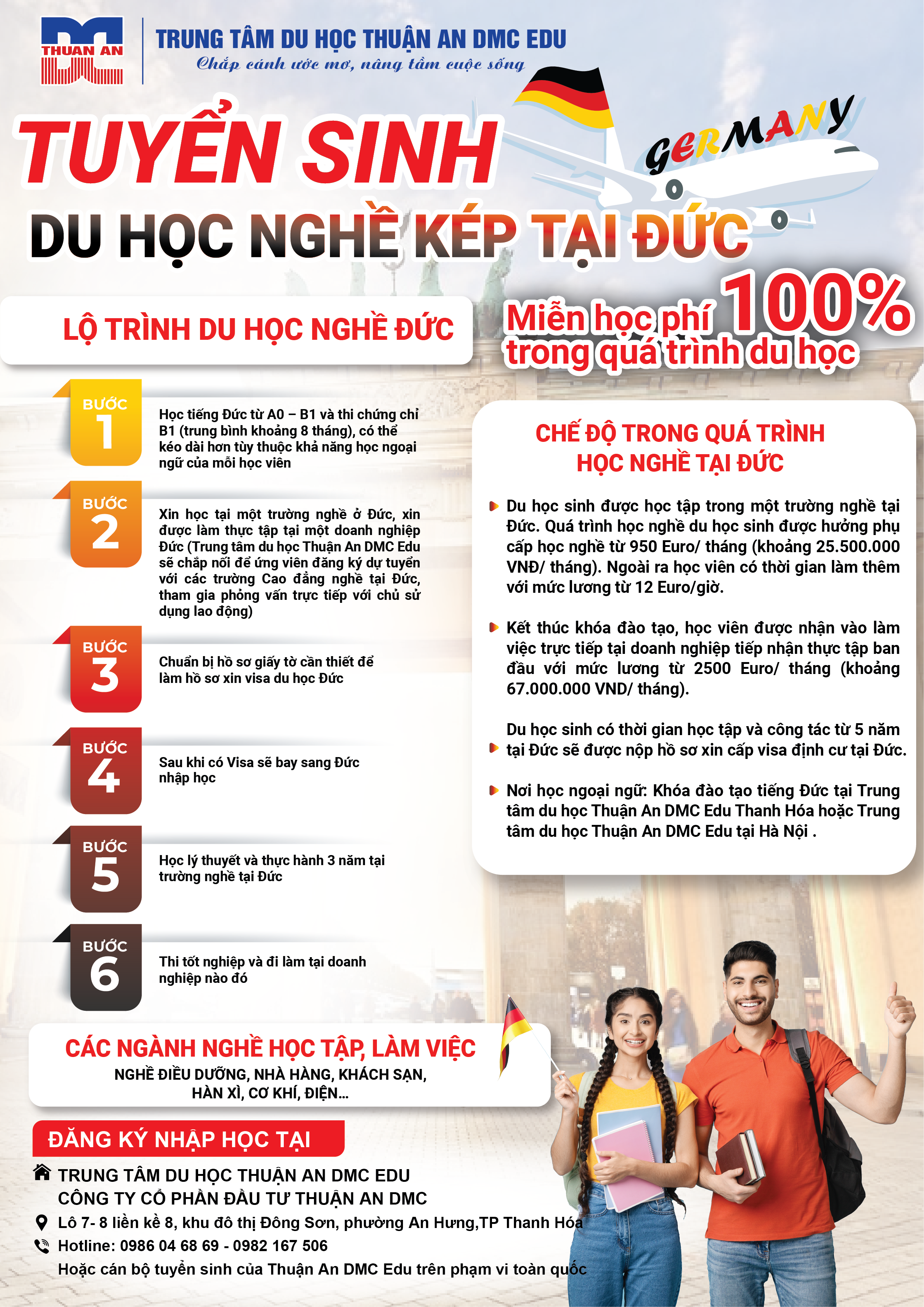 CÔNG TY CỔ PHẦN ĐẦU TƯ THUẬN AN DMC TUYỂN SINH DU HỌC NGHỀ TẠI ĐỨC